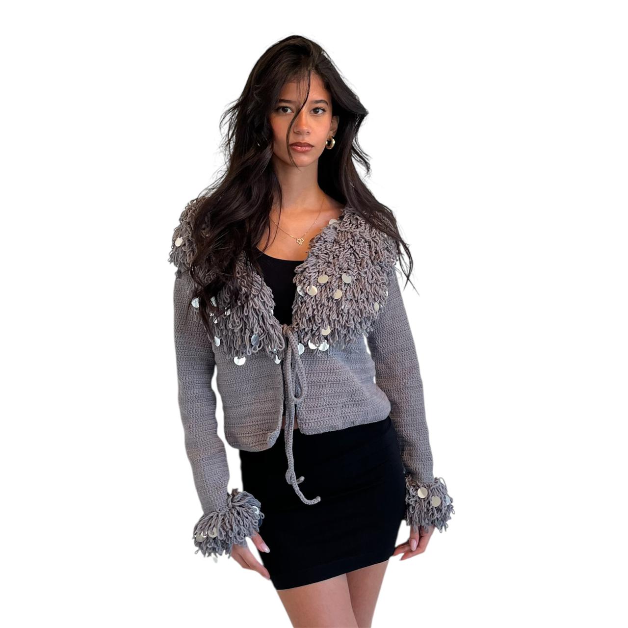 fur crochet cardigan