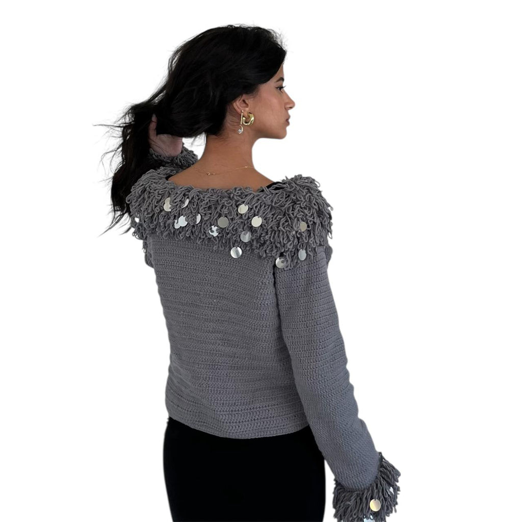 fur crochet cardigan