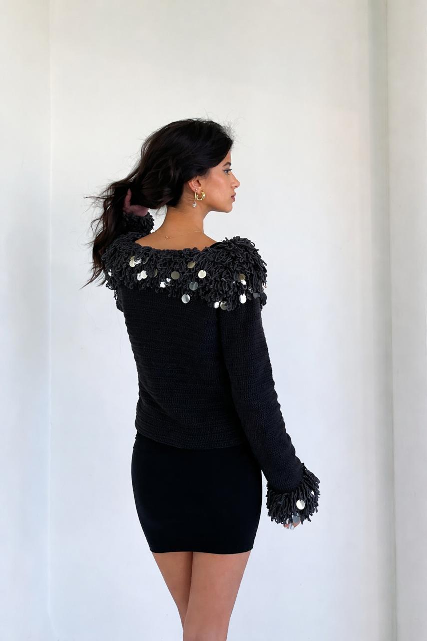 fur crochet cardigan