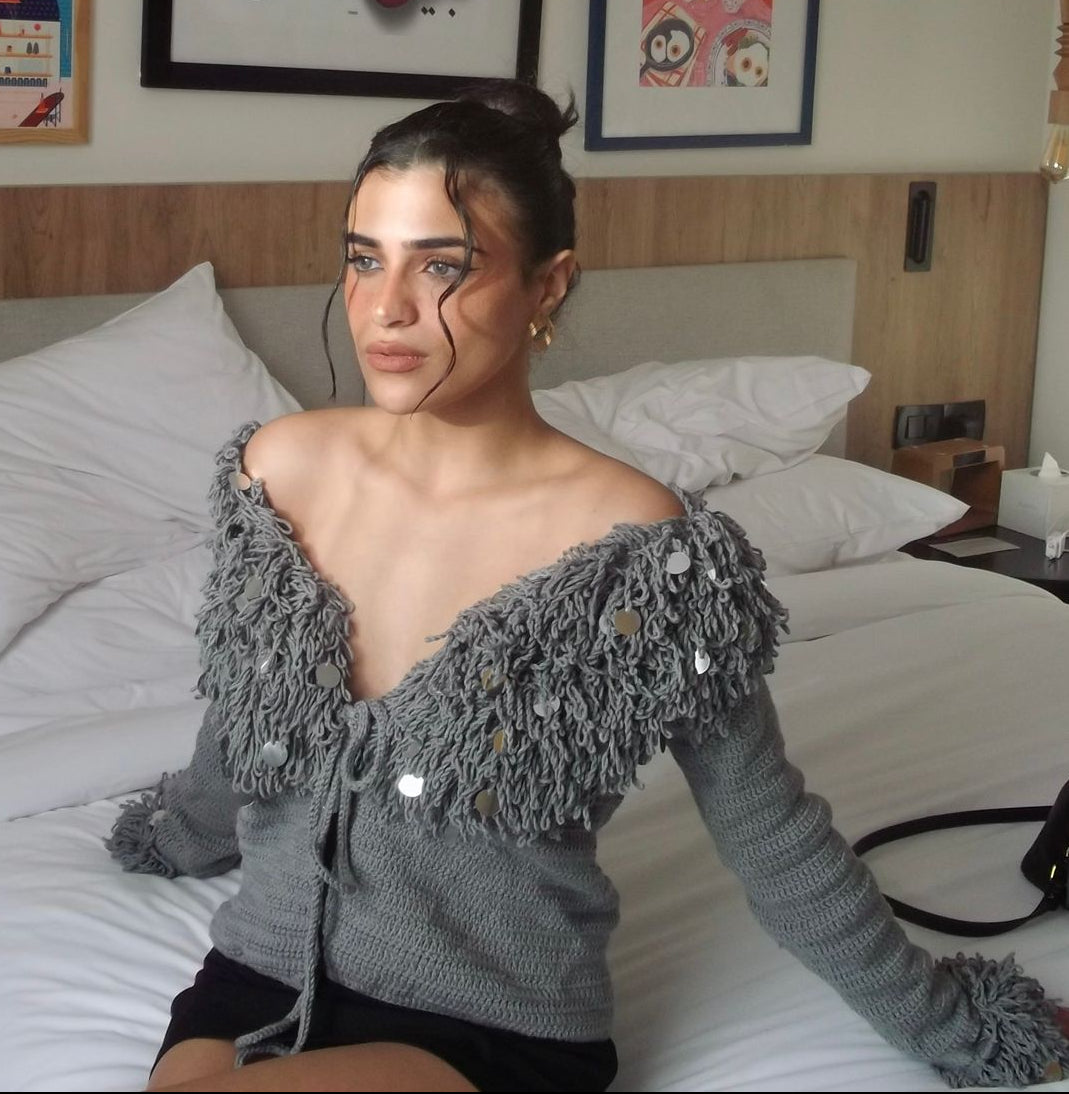 fur crochet cardigan