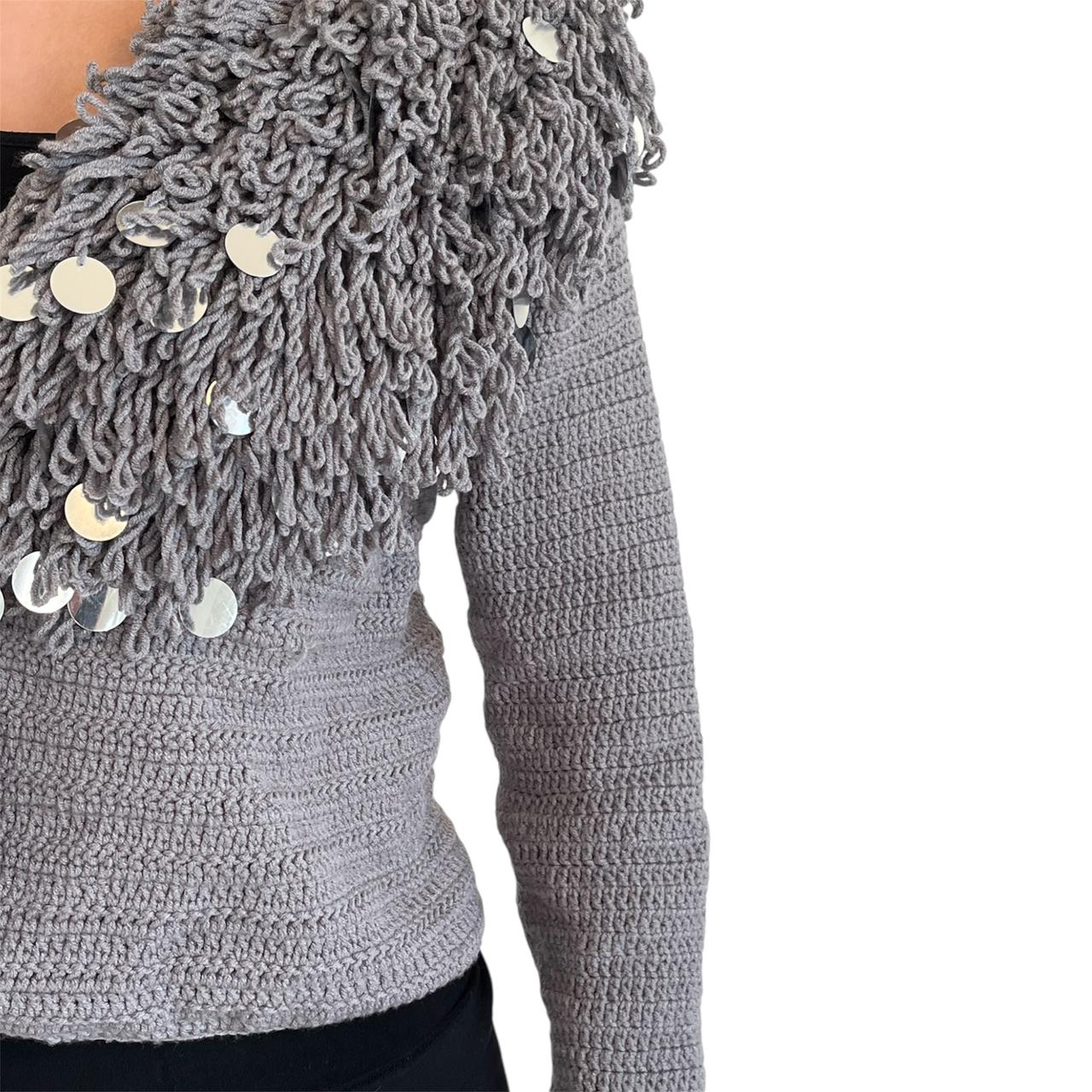 fur crochet cardigan