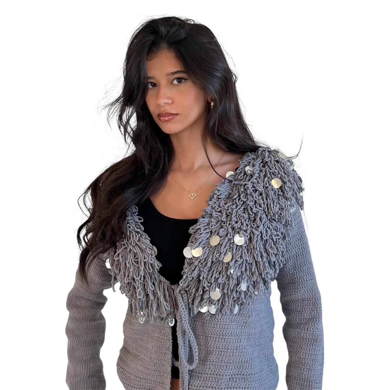 fur crochet cardigan