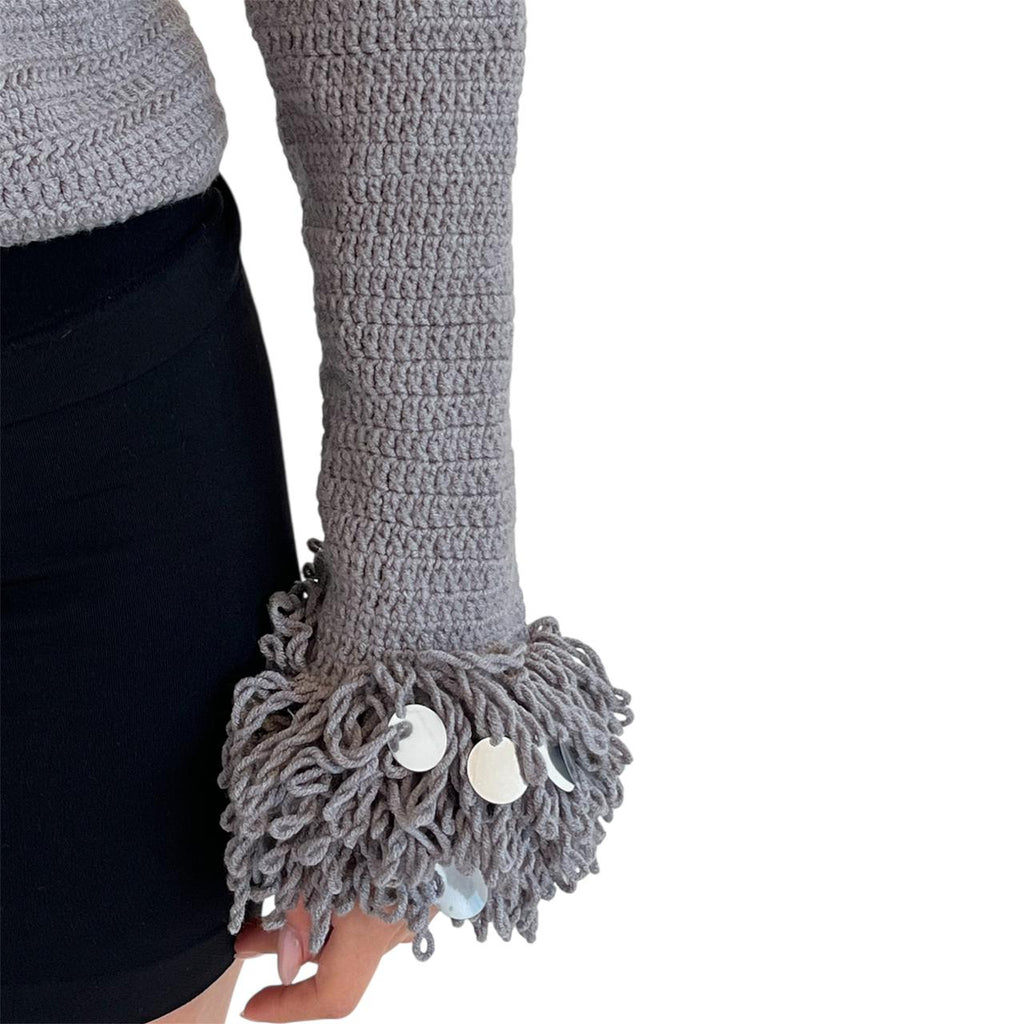 fur crochet cardigan